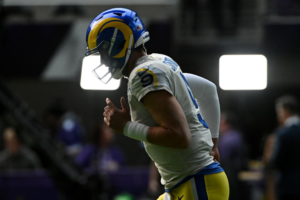 Matthew Stafford has been good for the Los Angeles Rams. Has he been the elite-tier quarterback they hoped for? That's hard to argue. (Photo by Stephen Maturen/Getty Images)