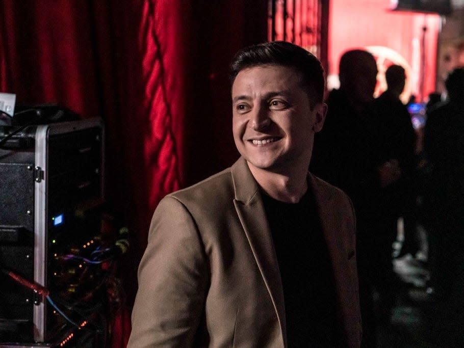 Volodymyr Zelensky backstage in 2019