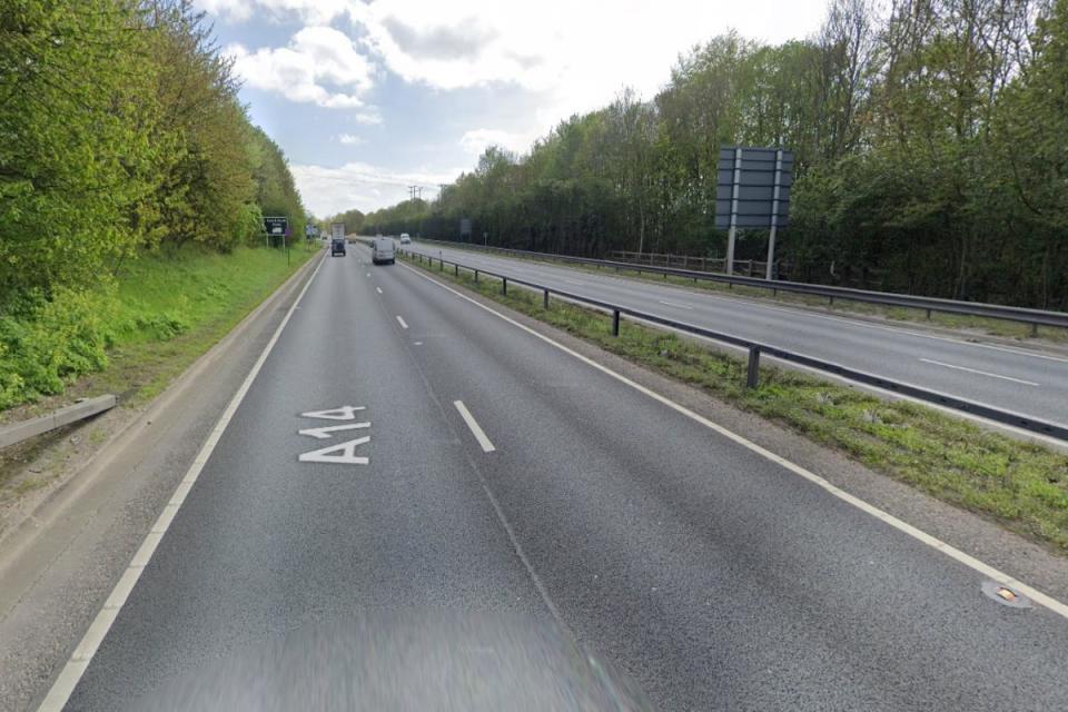 The A14 at Bury St Edmunds is closed in both directions. i(Image: Google Maps)/i