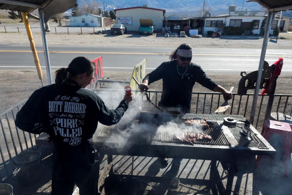 It must be Friday, Saturday or Sunday because the Cafe 247 BBQ grill is smokin'.