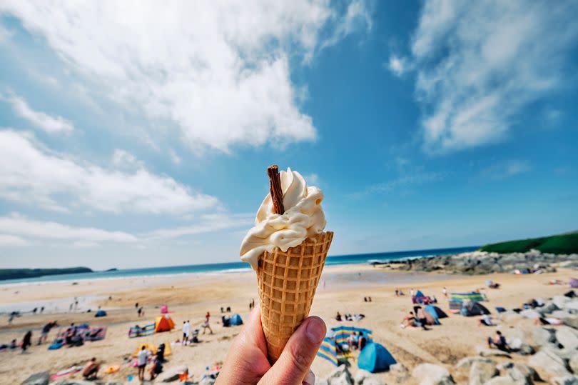 Hand holding Ice cream cone