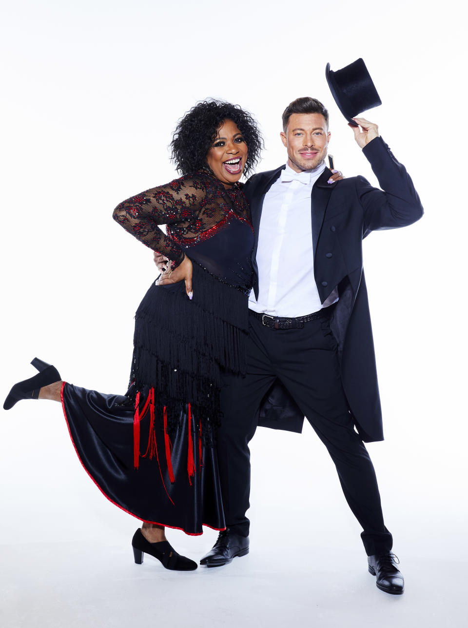 EMBARGOED PICTURE: FOR PUBLICATION FROM THURSDAY 2nd DECEMBER 2021 
From Spungold Productions 

STRICTLY THE REAL FULL MONTY 
Monday 13th and Tuesday 14th December 2021
On ITV 

Pictured: Brenda Edwards and Duncan James 

First it was the men who bared all, to raise awareness of
life-saving cancer checks. Then it was the womenâ€™s chance to shine. Last year, the men and women joined forces to deliver the most sensational performance yet in The Real Full Monty on ice. So, how to top that?

Welcome to Strictly the Real Full Monty! Ashley Banjo is back with a bang to lead a brand-new line-up of brave celebrities ready to take the strip to a whole new level.

Bringing old school glitz and glamour to the all-new supersized strip, this is a Monty dance extravaganza.

In front of a guaranteed to be screaming audience, there will be a completely new twist for the 10 nervous celebrities baring all, determined to remind viewers that getting private areas checked can save their lives.

With star singers, stunning guest performances and sensational solos, expect the unexpected. With new dance mentors joining Ashleyâ€™s team to ensure every move is en pointe, this is strictly the most ambitious Full Monty yet!

(C) ITV 

Photographer : Nicky Johnston 

For further information please contact Peter Gray
0207 157 3046 peter.gray@itv.com  

This photograph is Â© ITV and can only be reproduced for editorial purposes directly in connection with the programme STRICTLY THE REAL FULL MONTY or ITV. Once made available by the ITV Picture Desk, this photograph can be reproduced once only up until the Transmission date and no reproduction fee will be charged. Any subsequent usage may incur a fee. This photograph must not be syndicated to any other publication or website, or permanently archived, without the express written permission of ITV Picture Desk. Full Terms and conditions are available on the website https://www.itv.com/presscentre/itvpictures/terms

