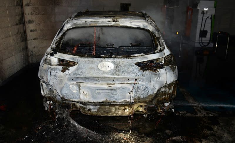 Hyundai Kona EV after fire in Daegu