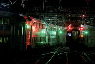 <p>Trains pass one another in Penn Station in New York, May 25, 2017. Amtrak officials say three tracks at a time will be closed at Penn Station as part of extensive repair work there that is expected to inconvenience thousands of rail commuters this summer. They say the tracks will be closed so rails, switches and other aging equipment can be replaced. (Photo: Seth Wenig/AP) </p>