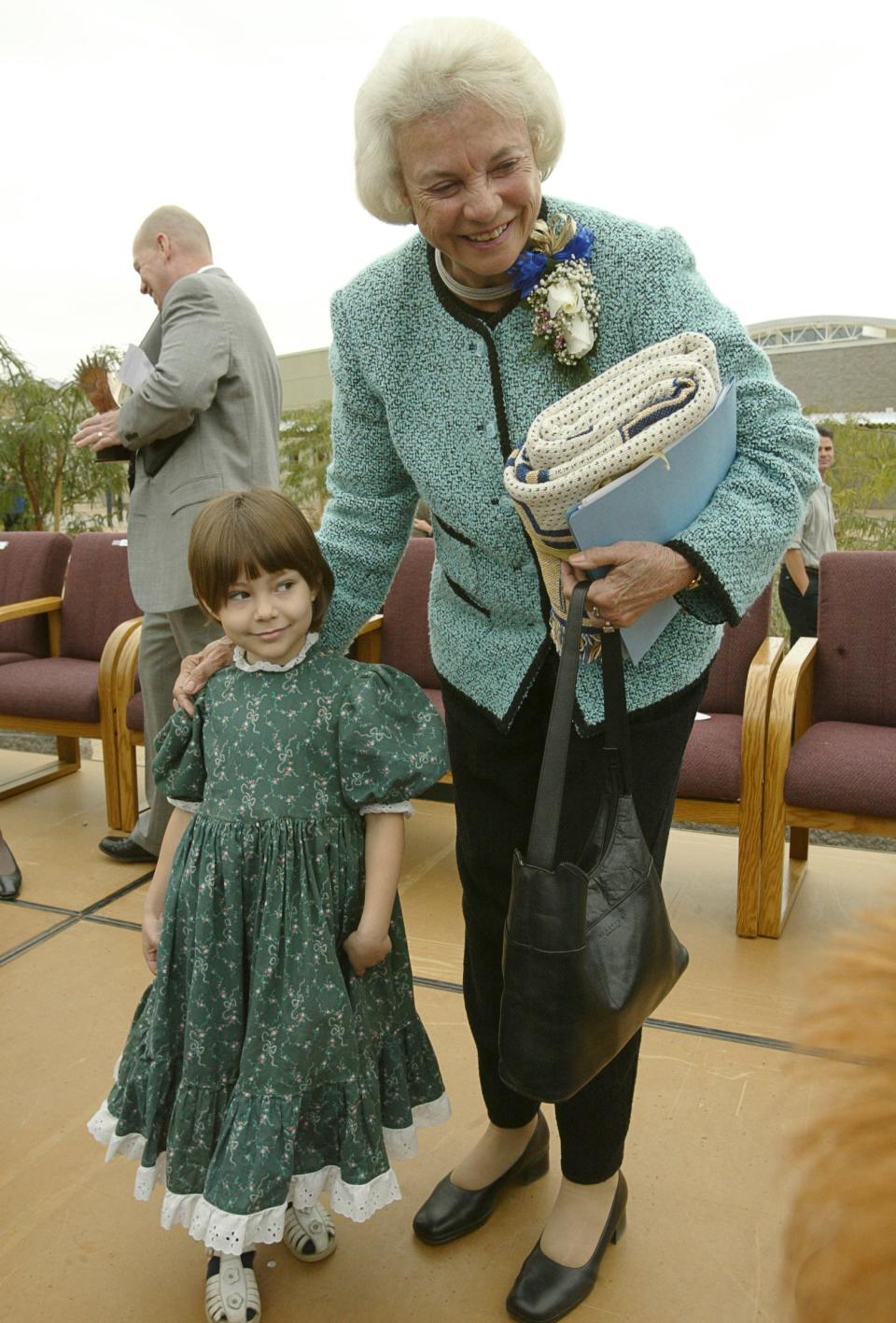 The dedication of the new Sandra Day O'Connor High School in north Phoenix in 2005. Pictured is Sandra Day O'Connor and Kimberly Lange.