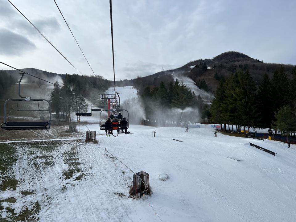 Hunter Mountain on Sunday, from the B quad chairlift.