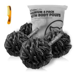 WhaleLife Black Loofah Set 