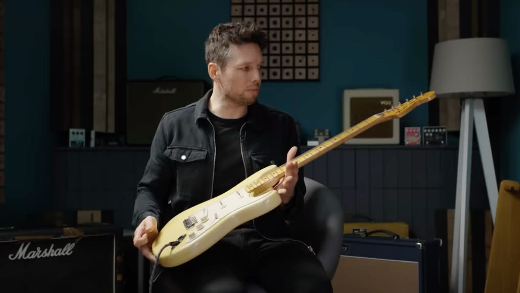  Aynsley Lister with a 1974 Fender Strat guitar  