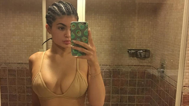 2 Piece Bikini Selfies - Kylie Jenner Snaps Racy Selfie in Nude Two-Piece: See the Sultry Look!