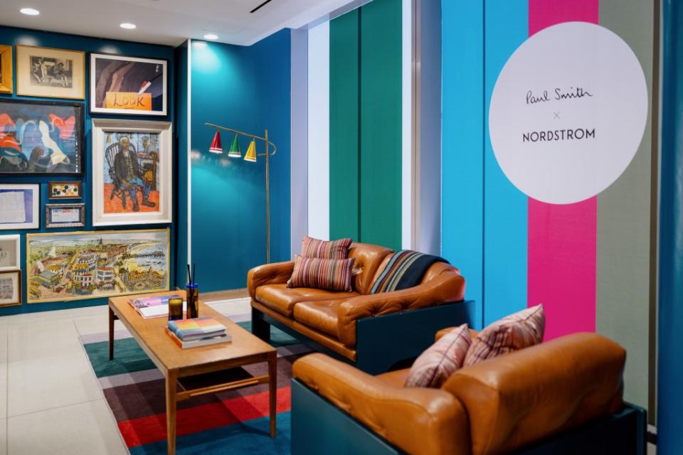 Paul Smith’s signature style has been transported to your nearest Nordstrom (in NYC, that is). The designer’s “Clubhouse” pop-up features cheery colors, couches and signature cocktails. Brian Bills