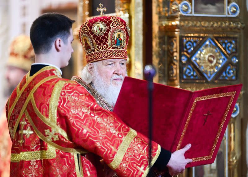 Russian President Putin attends Orthodox Easter service