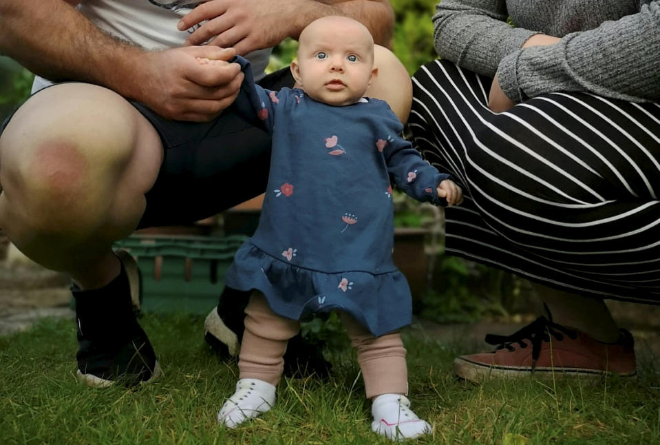 Little Lula learnt to stand at just 8 weeks old. (SWNS)