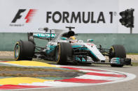 Formula One - F1 - Chinese Grand Prix - Shanghai, China - 09/04/17 - Mercedes driver Lewis Hamilton of Britain drives during the Chinese Grand Prix at the Shanghai International Circuit. REUTERS/Aly Song