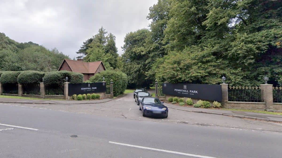 Officers were called by South East Coast Ambulance Service to the Pennyhill Park Hotel at 8.43am on Sunday after the woman’s body was found (Google Maps)