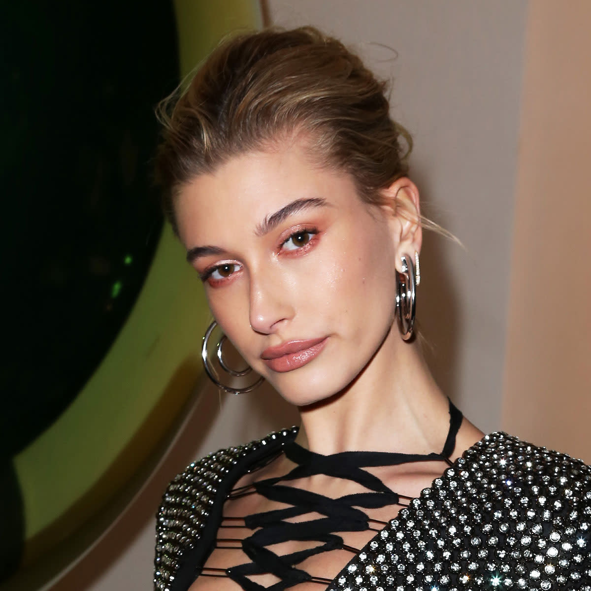 Hailey Bieber at the opening of the Times Square EDITION Hotel