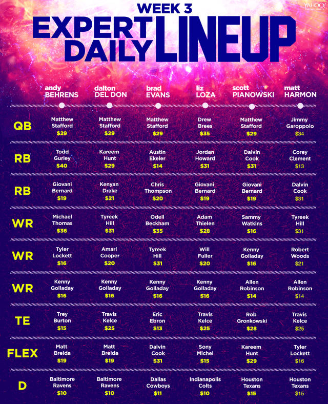 best dfs lineup week 3