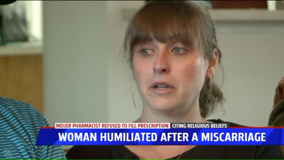 Rachel Peterson, 35, is speaking out after she said a pharmacist refused to fill her prescription or hand it to another pharmacist because of his religious beliefs. (Photo: WXMI )