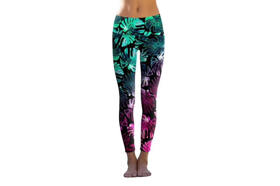 Om Shanti Rainforest Palms Legging: 