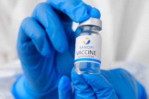 <span class="caption">The Sanofi vaccine is the seventh COVID vaccine to be approved for use in the UK.</span> <span class="attribution"><a class="link " href="https://www.shutterstock.com/image-photo/sanofi-coronavirus-vaccine-doctors-nurses-hands-1904182429" rel="nofollow noopener" target="_blank" data-ylk="slk:Vladimka production/Shutterstock;elm:context_link;itc:0;sec:content-canvas">Vladimka production/Shutterstock</a></span>