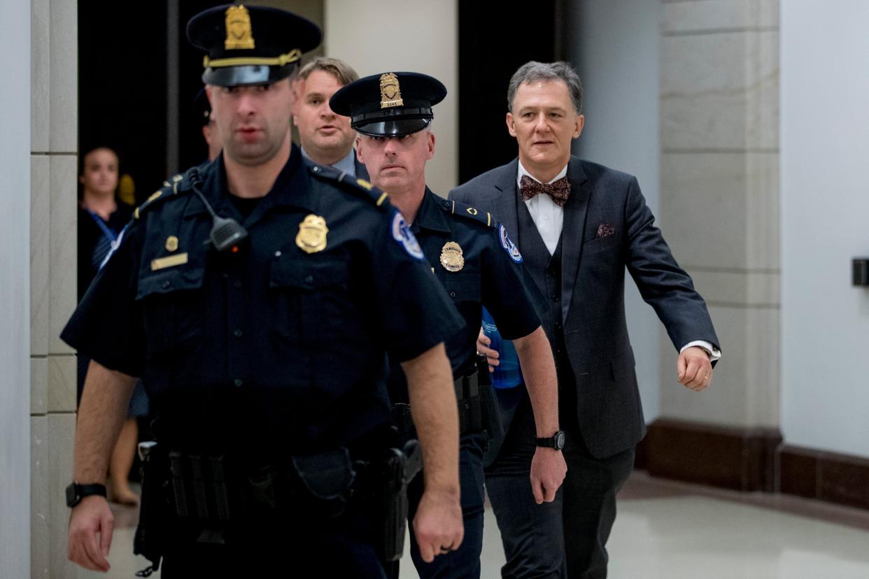 George Kent, deputy assistant secretary of state, leaving Capitol Hill after testifying in the impeachment hearings: AP