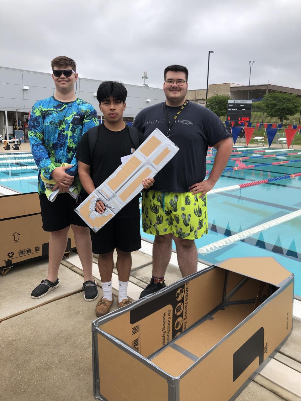 A team with their boat and paddle before the race. Photo courtesy of Tyler ISD.