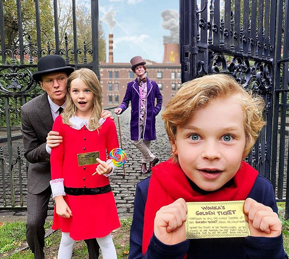 Adepte de la fête de Halloween, Neil Patrick Harris et sa petite famille ont pris un ticket en direction de l'univers de Charlie et la Chocolaterie. Et visiblement, son fils a eu la chance de trouver un ticket d'or !