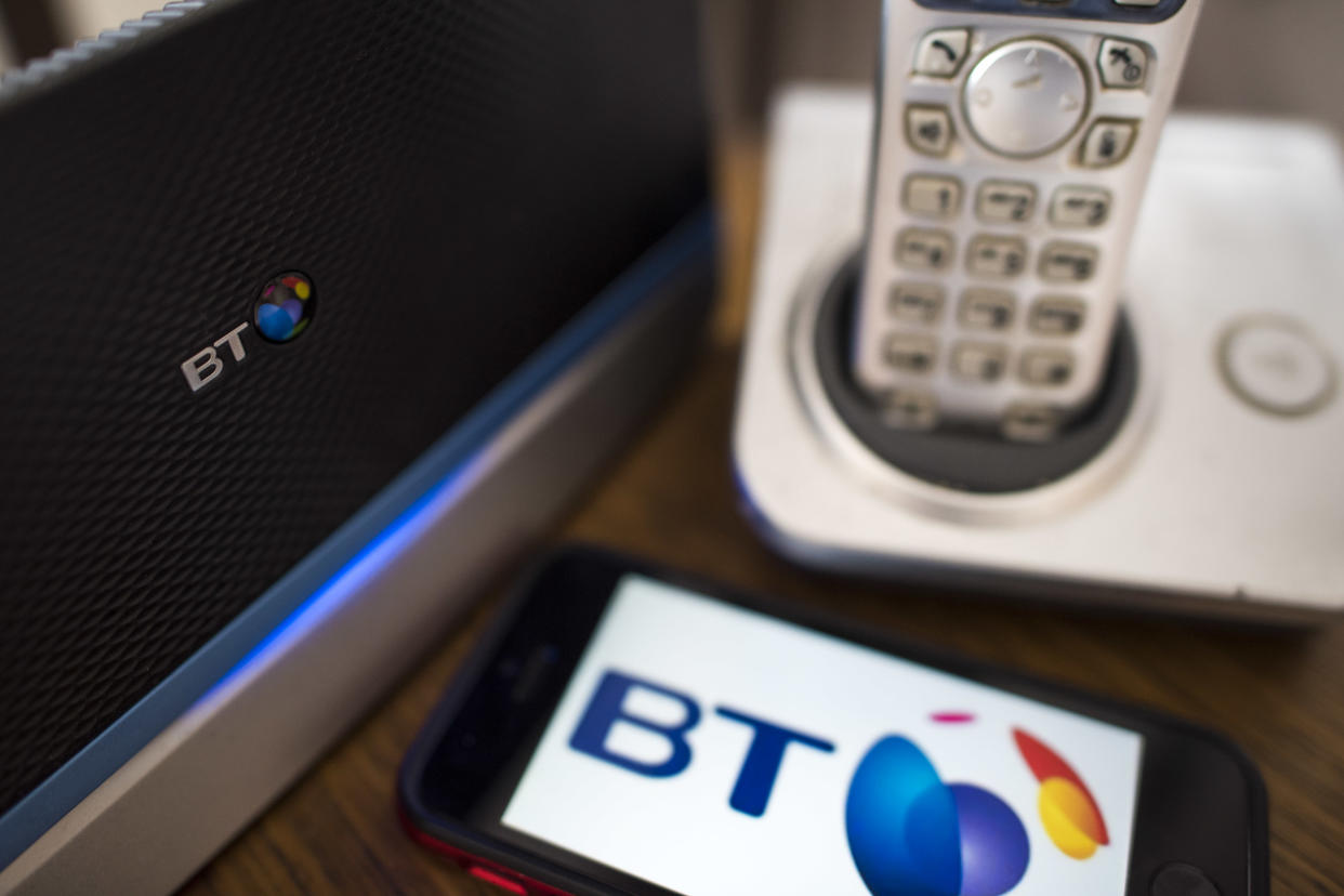 General view of a British Telecom Homehub router, along with a telephone. BT is currently the 4th most valuable British brand, according to analysts Brand Finance's directory. Picture date: Friday March 10, 2017. Photo credit should read: Matt Crossick/ EMPICS Entertainment.