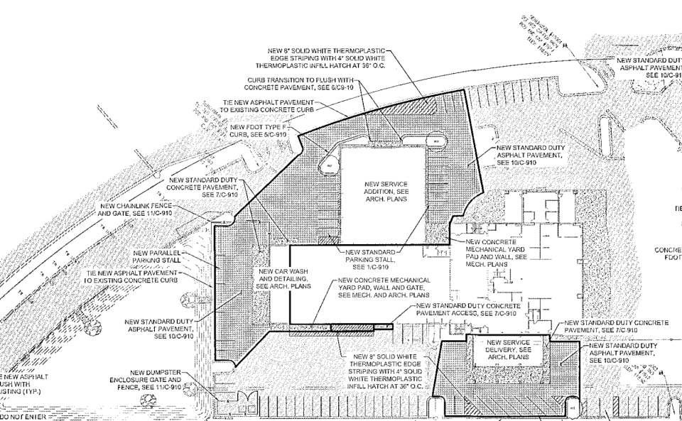 Permit set of site plans for the approved project to add multiple additions to the KIA dealership located at 6637 Pensacola Blvd, filed with Escambia County on Jan. 11 and approved on March 27.