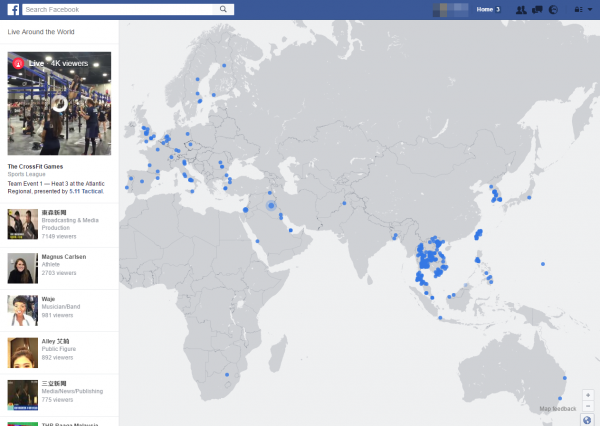 Facebook Live Map 查看附近即時直播