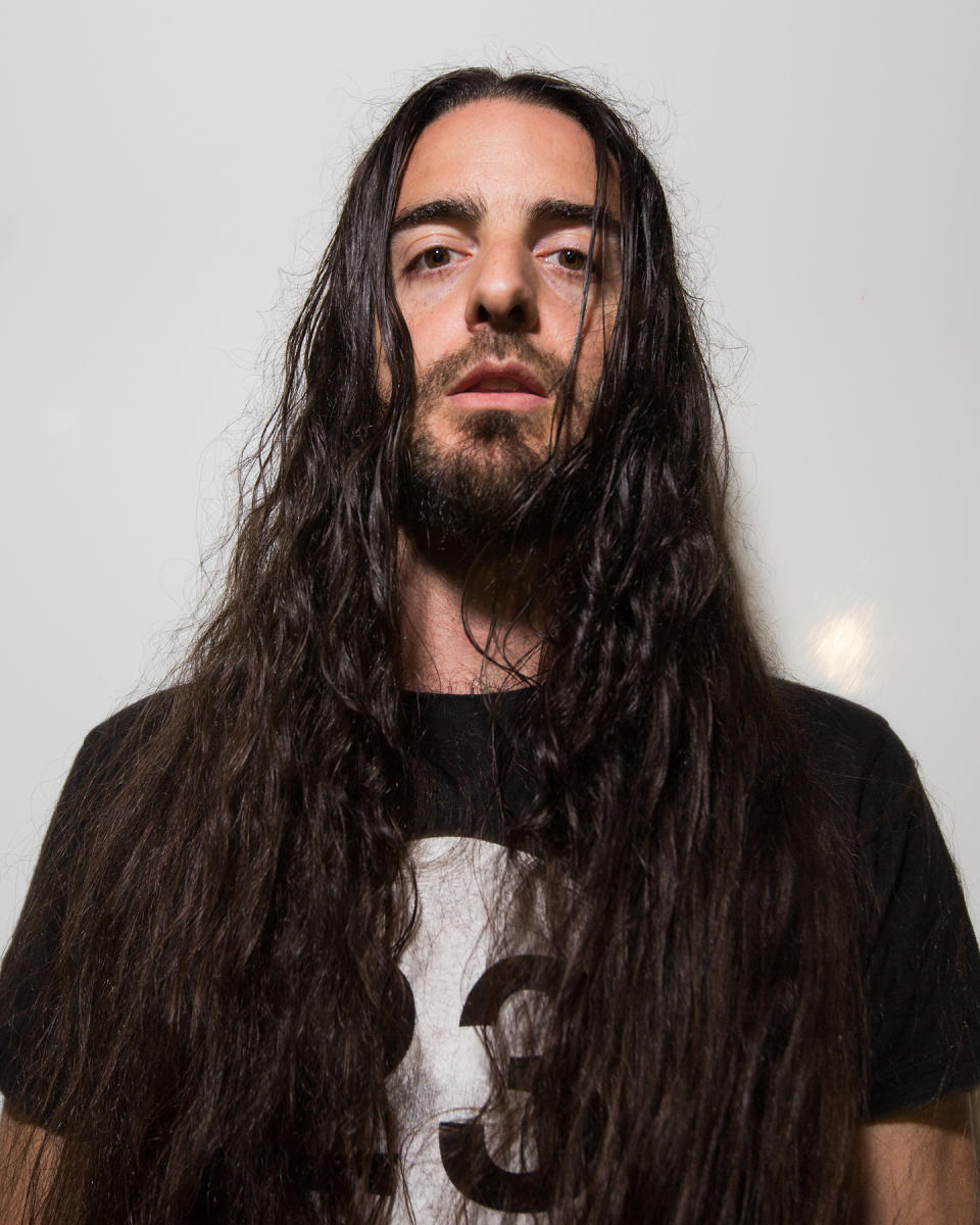 LOS ANGELES, CA - AUGUST 04:  DJ Bassnectar poses backstage during day 2 of the HARD Summer festival at Los Angeles State Historic Park on August 4, 2013 in Los Angeles, California.  (Photo by Chelsea Lauren/Getty Images)