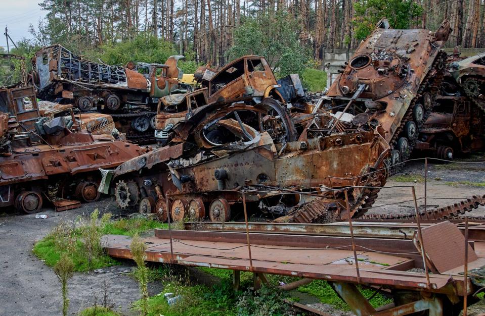 Remains of the Russian occupation near Lyman (EPA)