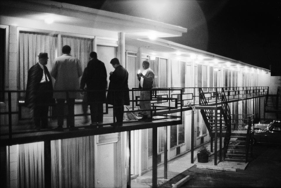 The motel balcony on which Martin Luther King was assassinated, on the night of the shooting - Getty