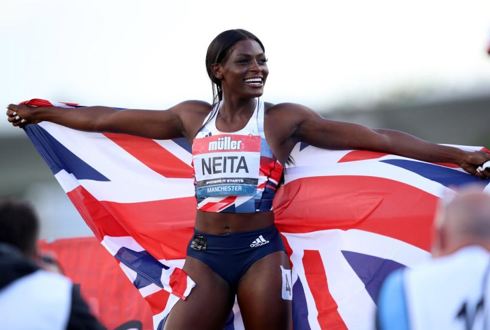 Daryll Neita won both the 100 metres and 200m at the British Championships at Manchester Regional Arena (Isaac Parkin/PA) (PA Wire)