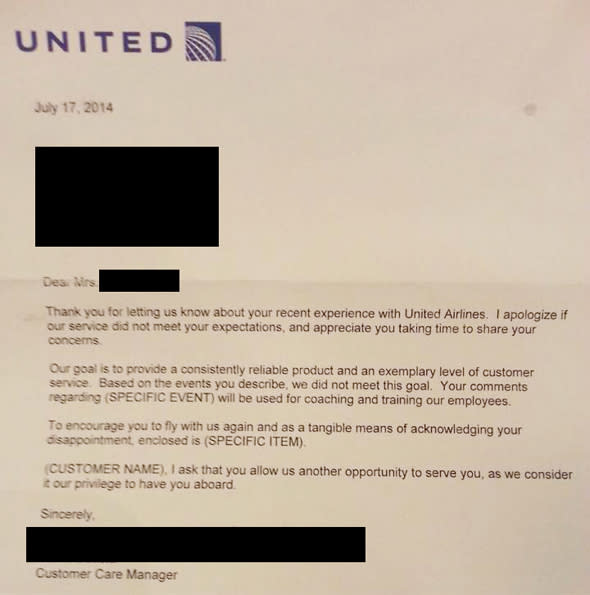 united airlines sends worst apology letter ever