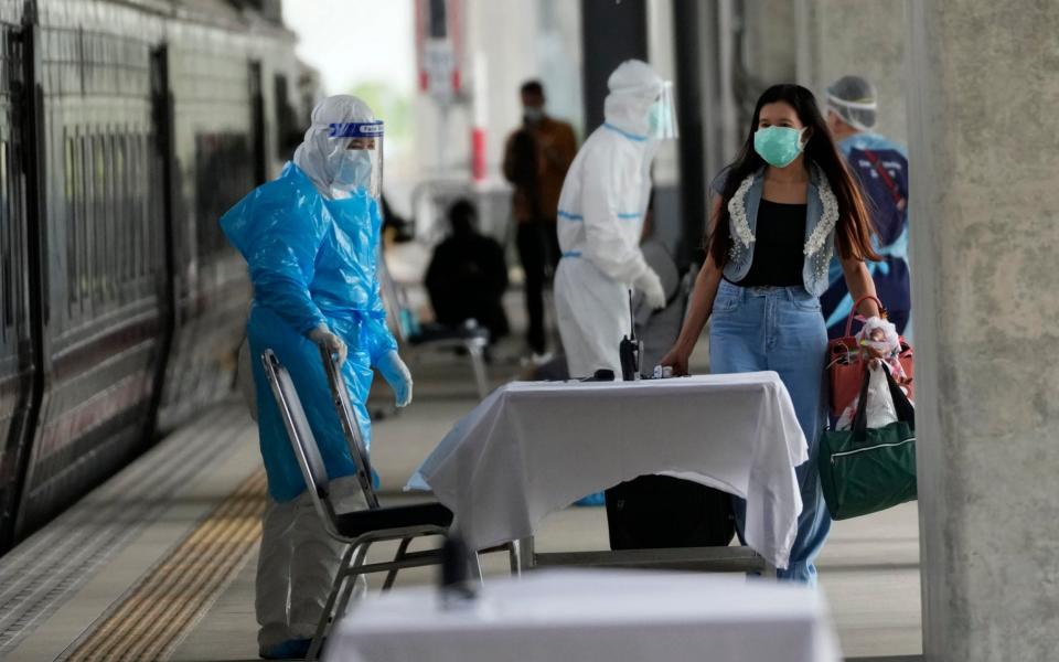 The train left Bangkok with Covid patients on Tuesday - NARONG SANGNAK/EPA-EFE/Shutterstock 