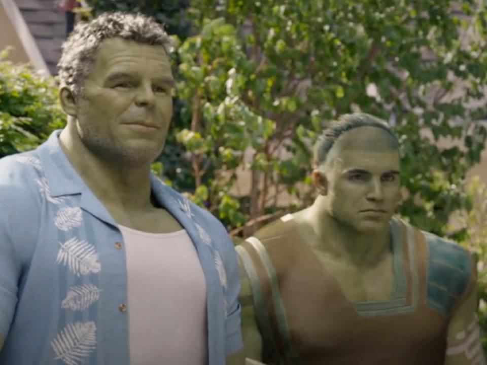 Hulk and his son Skaar in the ‘She-Hulk’ finale (Disney Plus)