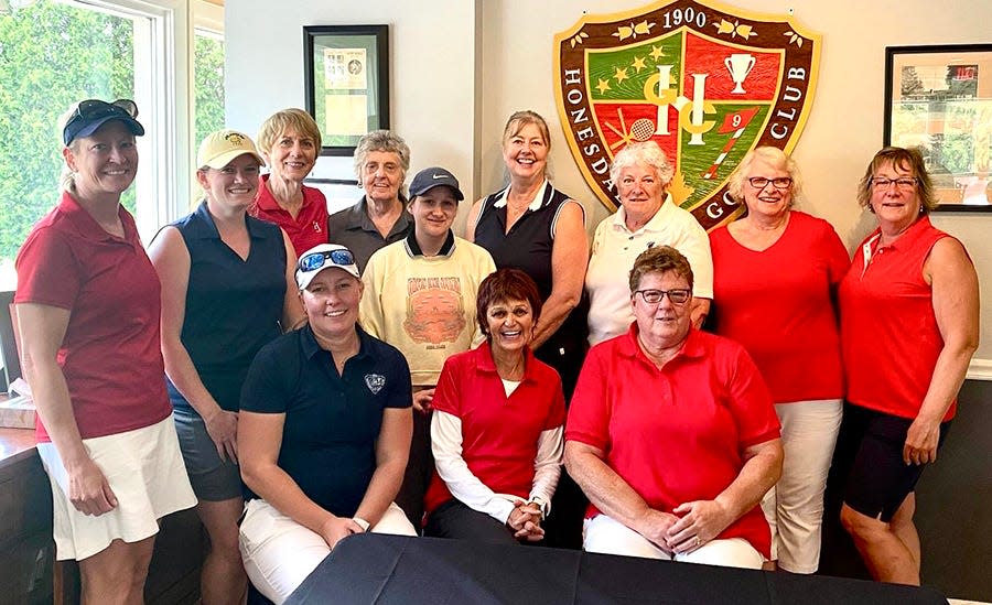 The 2023 women's Member-Guest tournament went off without a hitch this past week at Honesdale Golf Club. Pictured here are (seated, from left): Taylor Rickard, Julie Cerra, Rae Ann Bishop. Standing are: Chris Fritz, Bridget Donovan, Pip Tagle, Joanne Kropf, Julia Santo, Diane Menago, Terri Pohle, Theresa Dux, Colleen Dirlam.