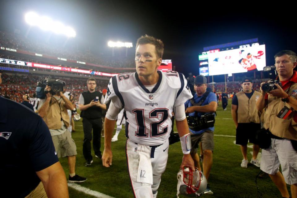 Tom Brady escaped Tampa with a win. (AP)