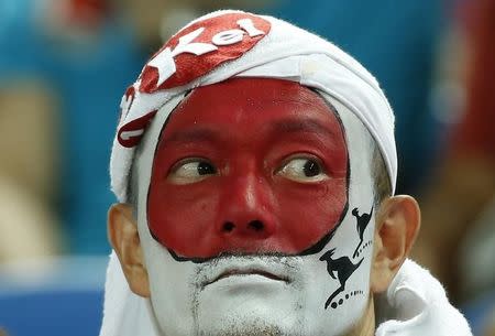 A supporter of Japan's Kei Nishikori waits for his third round match against Spain's Guillermo Garcia-Lopez to start at the Australian Open tennis tournament at Melbourne Park, Australia, January 22, 2016. REUTERS/Issei Kato