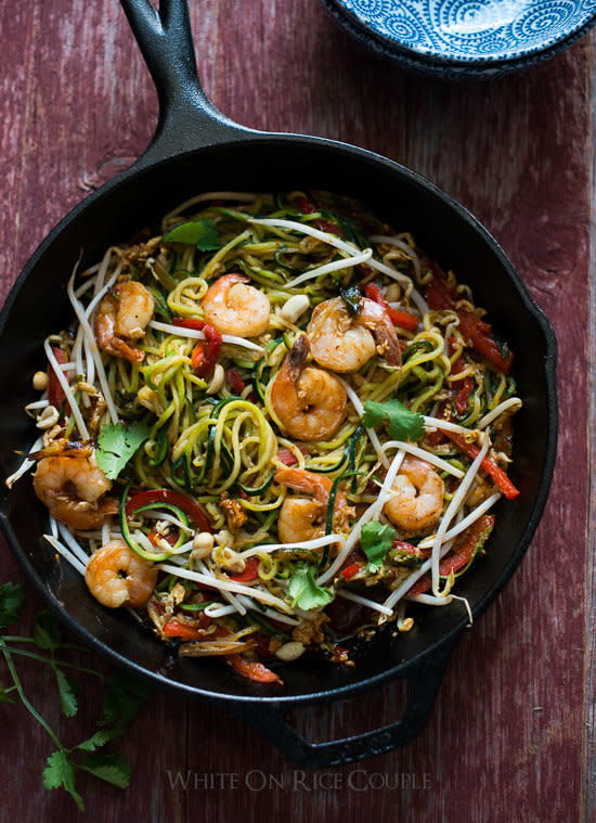 <p><strong>Get the <a href="http://whiteonricecouple.com/recipes/zucchini-noodle-pad-thai-recipe/">Zucchini Pad Thai Noodles recipe</a>&nbsp;from White On Rice Couple</strong></p>