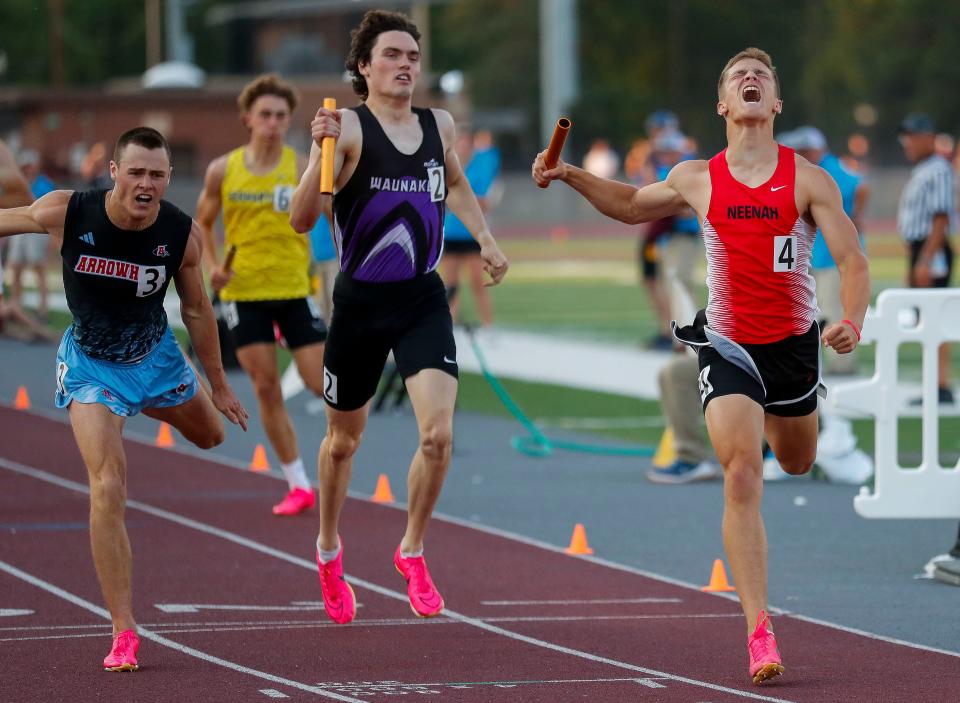 Grant Dean ran the anchor leg of Neenah's 1,600-meter relay team that captured the Division 1 title at the WIAA state track and field meet in La Crosse.