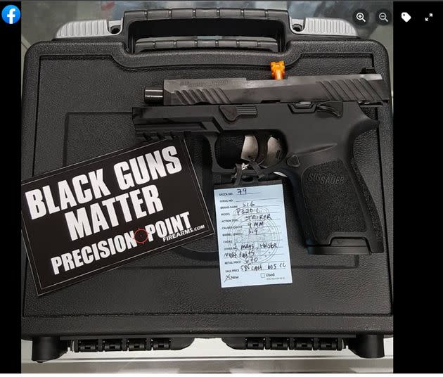 A racist sticker for John Donnelly's firearms company. (Photo: Facebook)