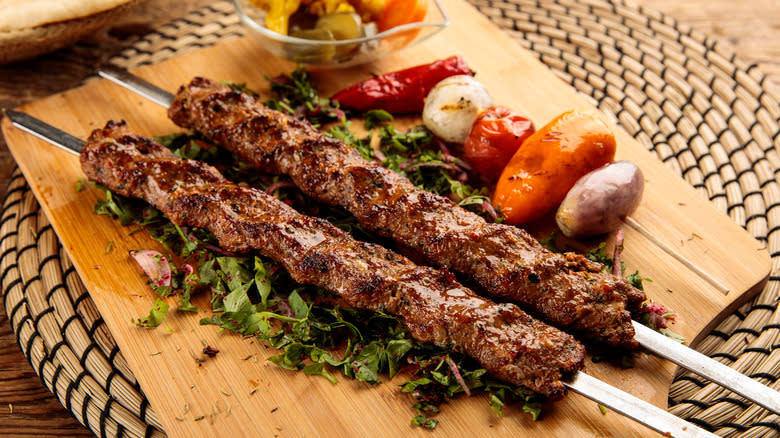 Seekh kebab on board