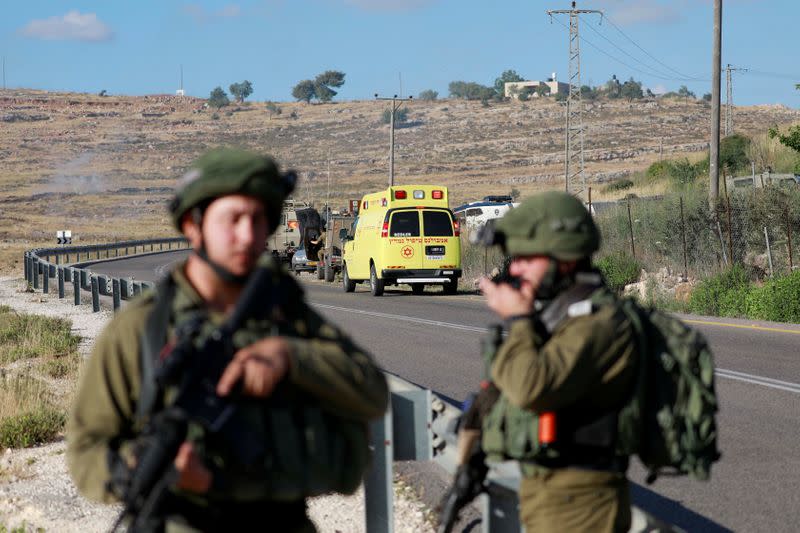 Scene of an incident near Ramallah in the Israeli-occupied West Bank