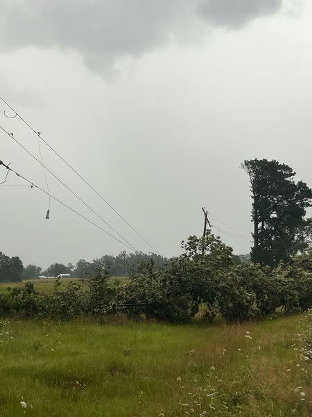 Storm damage in Rusk County, courtesy of Rusk County Electrical Cooperative