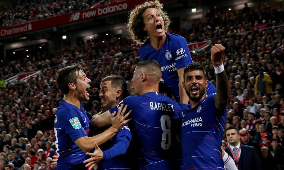 Happier times, with Chelsea in 2018.