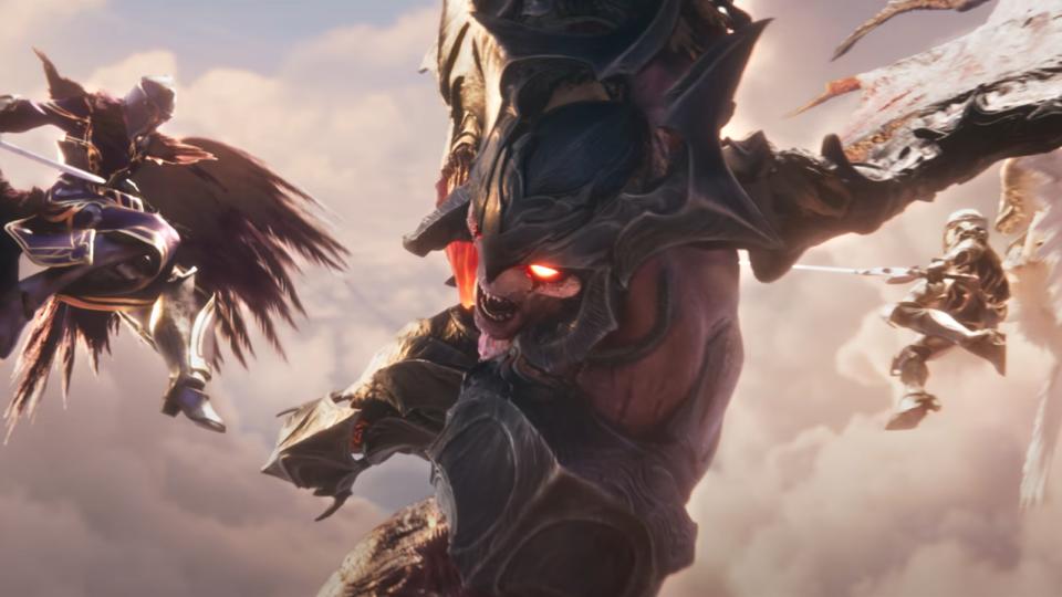 There was a time when Morgana and Kayle fought side-by-side -- and this epic battle scene of them two against Aatrox was a good depiction of it. (Photo: Riot Games)