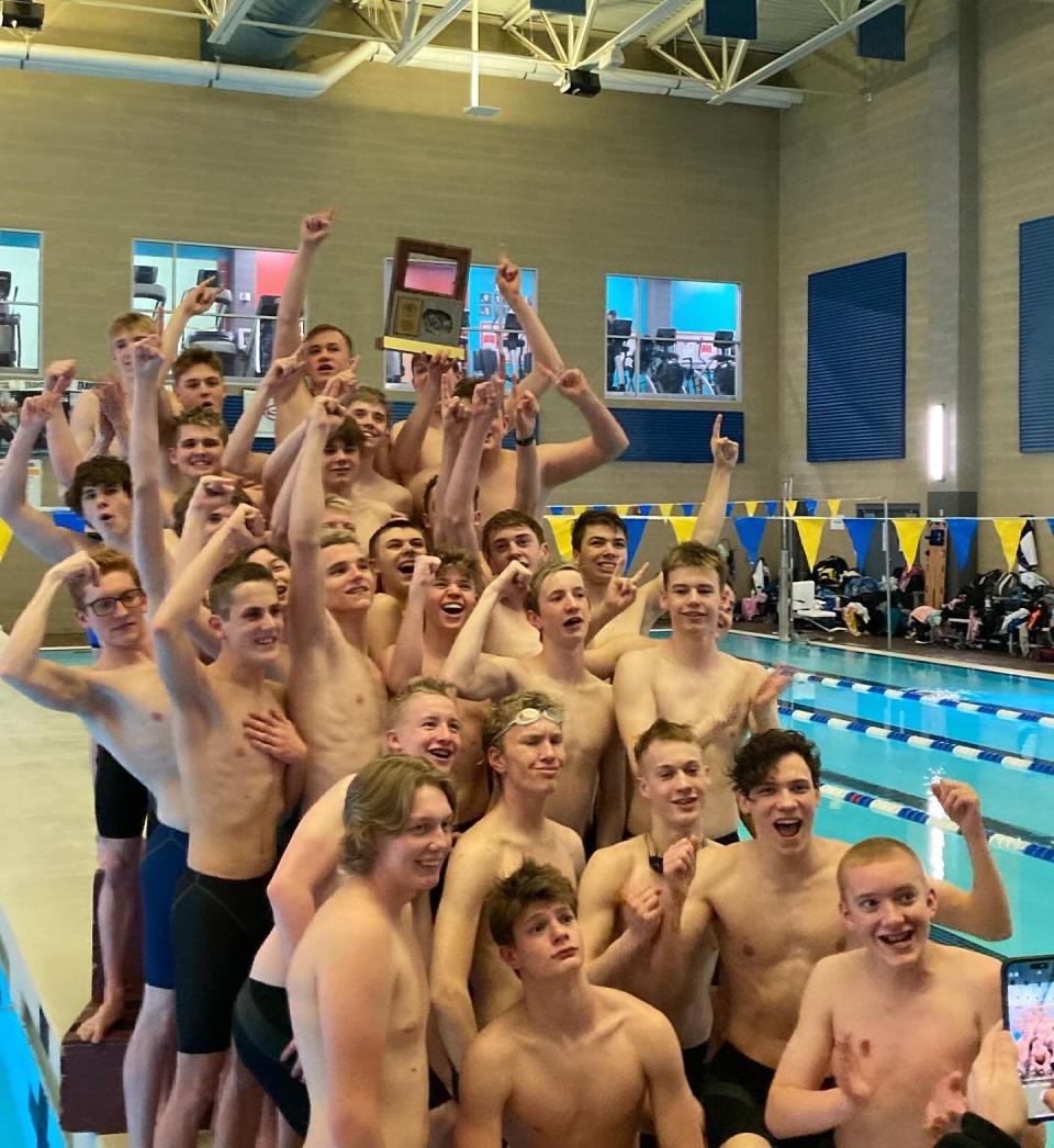 Box Elder High School’s boys swimming team won the Region championship at South Davis Rec Center on Saturday. | Provided by Box Elder