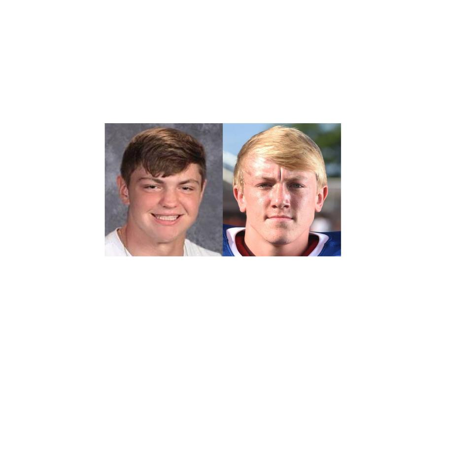 Harbor Creek senior offensive lineman Nick Krahe, left, and Seneca senior linebacker Ryan Miller were named to the 2022 Pa. Football Writers' All-State Team. Krahe was named to the Class 3A team and Miller to Class 2A.