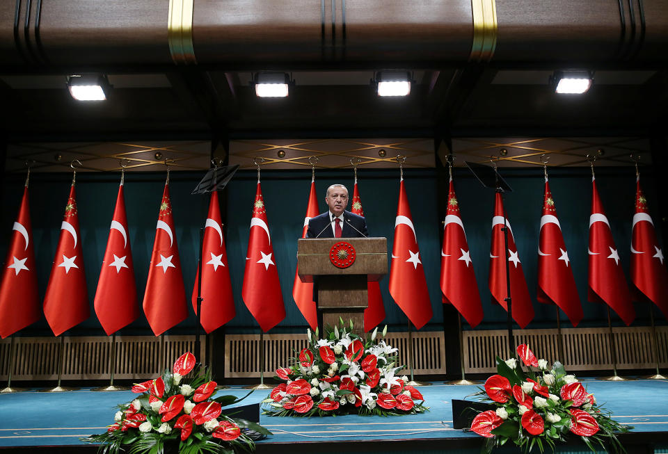 Präsident Erdoğan will sich die Macht mit allen Mitteln sichern (Bild: Murat Cetinmuhurdar/Presidential Palace/Handout via REUTERS)